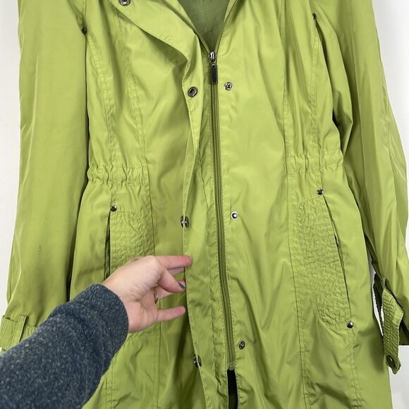 Johnston & Murphy Hip Length Rain Jacket Size XS (2/4) Green Hooded - Picture 3 of 13